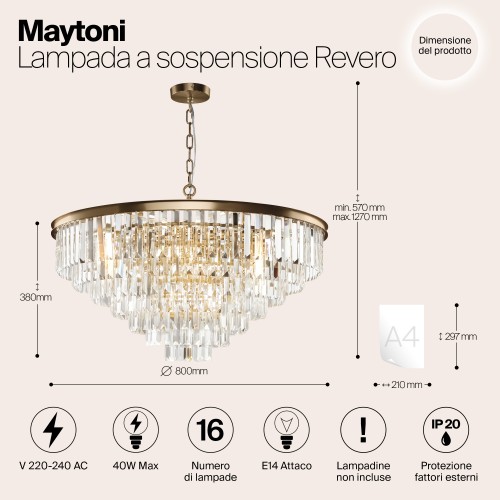 Подвесной светильник Maytoni Revero MOD085PL-16BS