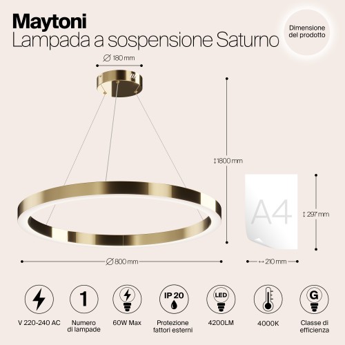 Подвесной светильник Maytoni Saturno MOD415PL-L60BS4K
