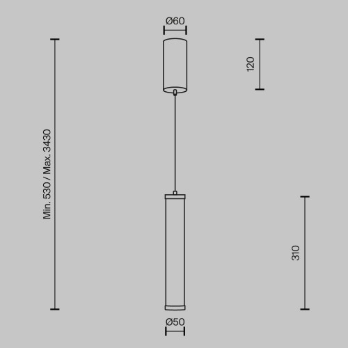 Подвесной светильник Maytoni Yora MOD464PL-L8BSK