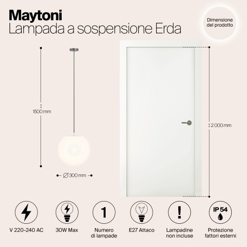 Подвесной светильник  Maytoni Outdoor Erda O594PL-01B