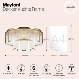 Потолочный светильник Maytoni Frame MOD174CL-06G