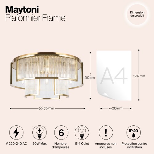 Потолочный светильник Maytoni Frame MOD174CL-06G