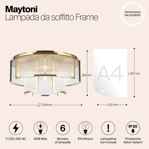 Потолочный светильник Maytoni Frame MOD174CL-06G