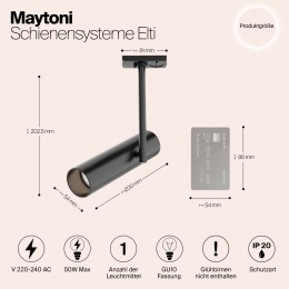 Трековый светильник Technical TR002-1-GU10-B