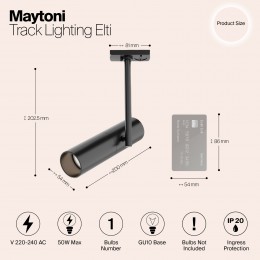 Трековый светильник Technical TR002-1-GU10-B