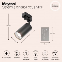 Трековый светильник Technical TR002-1-GU10-B