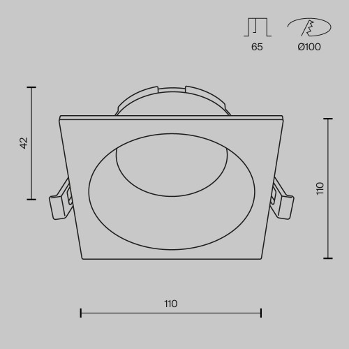 Встраиваемый светильник Technical DL126-GX53-SQ-W