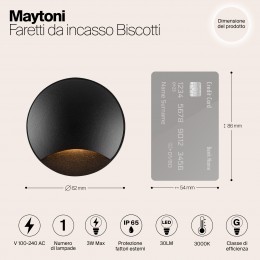 Встраиваемый светильник  Maytoni Outdoor Biscotti O035-L3B3K