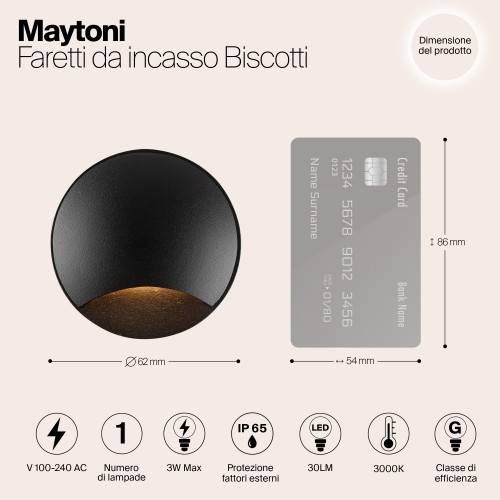 Встраиваемый светильник  Maytoni Outdoor Biscotti O035-L3B3K