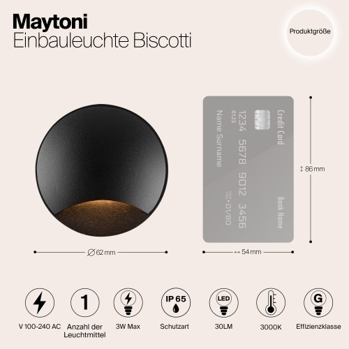 Встраиваемый светильник  Maytoni Outdoor Biscotti O035-L3B3K