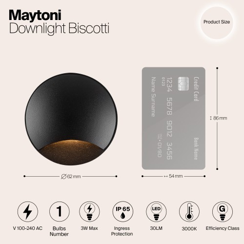 Встраиваемый светильник  Maytoni Outdoor Biscotti O035-L3B3K