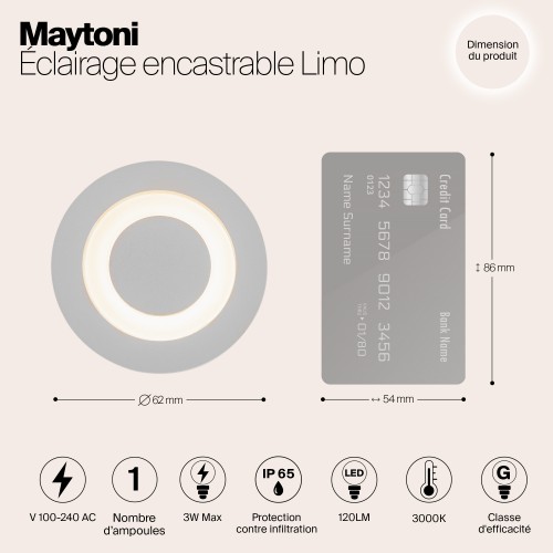 Встраиваемый светильник  Maytoni Outdoor Limo O037-L3W3K