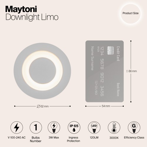 Встраиваемый светильник  Maytoni Outdoor Limo O037-L3W3K