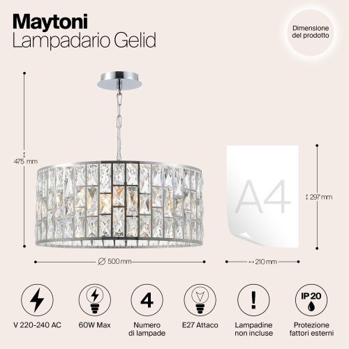 Люстра Maytoni Gelid MOD184-PL-04-CH