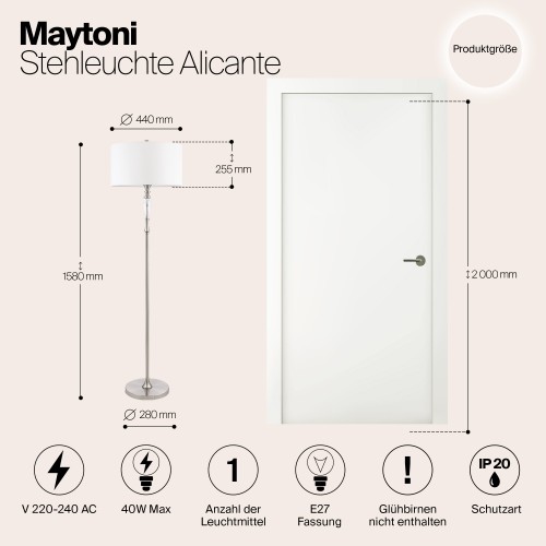 Напольный светильник (торшер) Maytoni Alicante MOD014FL-01N