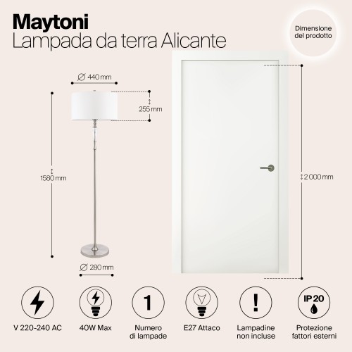 Напольный светильник (торшер) Maytoni Alicante MOD014FL-01N