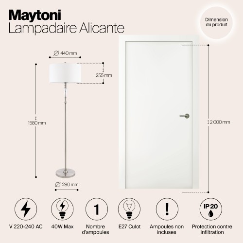 Напольный светильник (торшер) Maytoni Alicante MOD014FL-01N