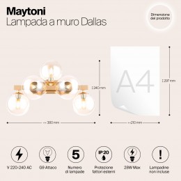Настенный светильник (бра) Maytoni Dallas MOD547WL-05G
