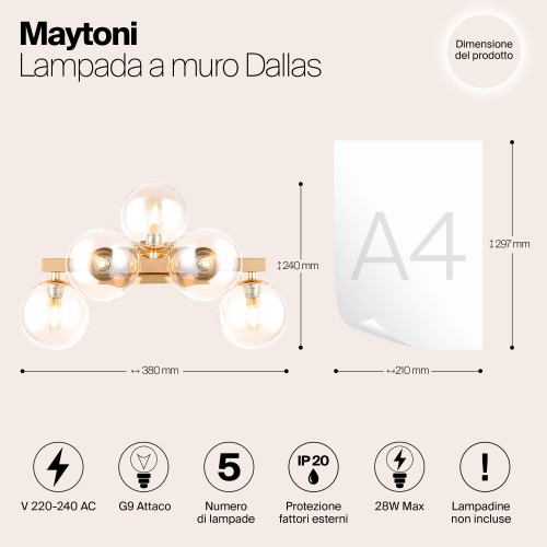 Настенный светильник (бра) Maytoni Dallas MOD547WL-05G