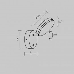 Настенный светильник (бра) Maytoni Fad MOD070WL-L8B3K