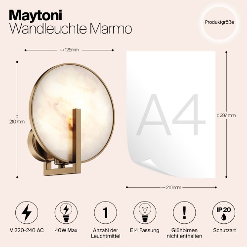Настенный светильник (бра) Maytoni Marmo MOD099WL-01G2