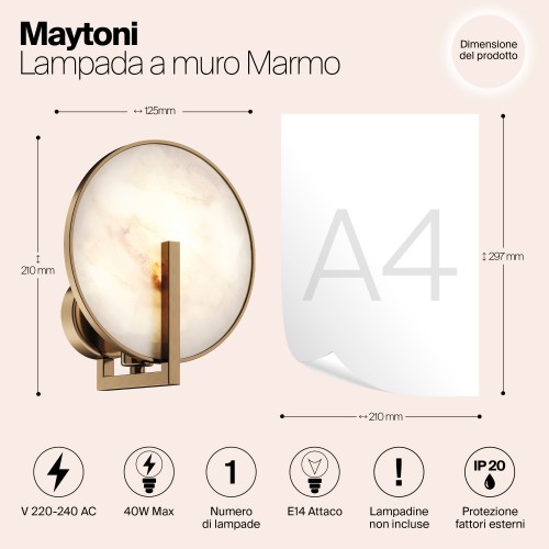Настенный светильник (бра) Maytoni Marmo MOD099WL-01G2