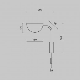 Настенный светильник (бра) Maytoni Mollis MOD126WL-01B