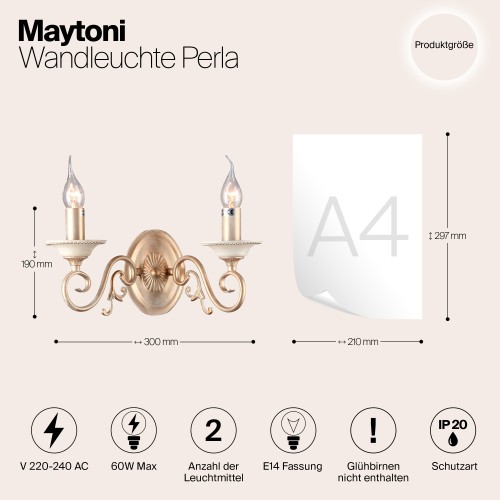 Настенный светильник (бра) Maytoni Perla ARM337-02-R