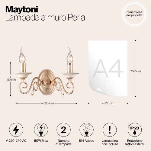 Настенный светильник (бра) Maytoni Perla ARM337-02-R