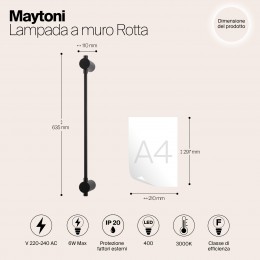 Настенный светильник (бра) Maytoni Rotta MOD413WL-L6B3K