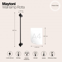 Настенный светильник (бра) Maytoni Rotta MOD413WL-L6B3K