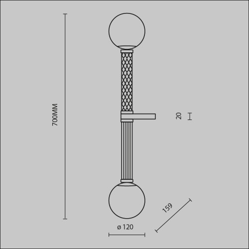 Настенный светильник (бра) Maytoni Teatro MOD287WL-02BS