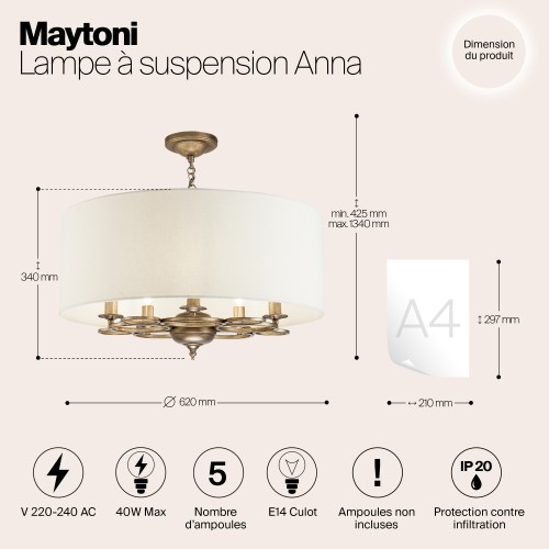 Подвесной светильник Maytoni Anna H007PL-05G