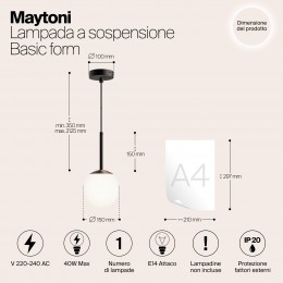 Подвесной светильник Maytoni Basic form MOD321PL-01B