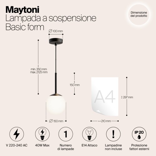 Подвесной светильник Maytoni Basic form MOD321PL-01B