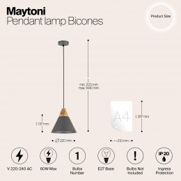 Подвесной светильник Maytoni Bicones P359-PL-220-C