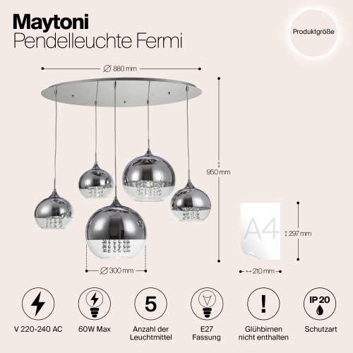 Подвесной светильник Maytoni Fermi P140-PL-170-5-N