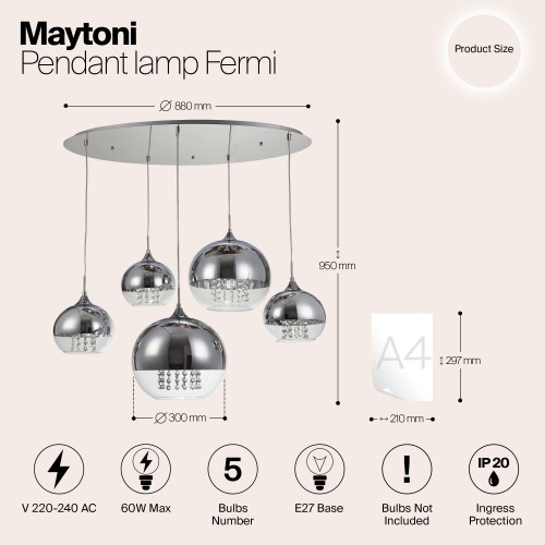Подвесной светильник Maytoni Fermi P140-PL-170-5-N