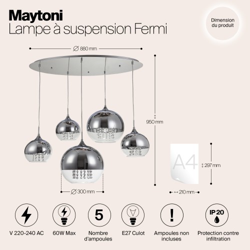 Подвесной светильник Maytoni Fermi P140-PL-170-5-N
