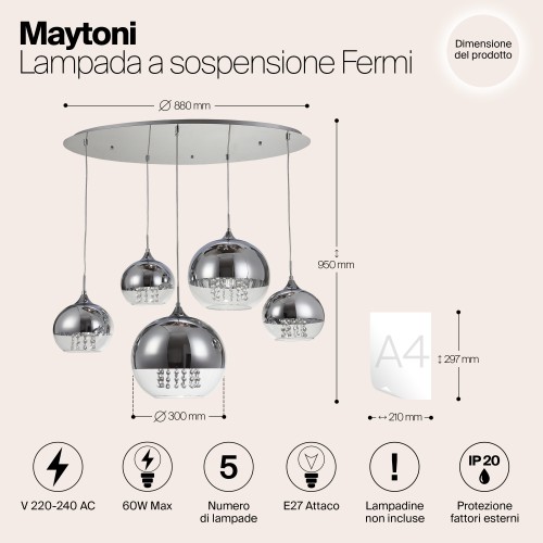 Подвесной светильник Maytoni Fermi P140-PL-170-5-N