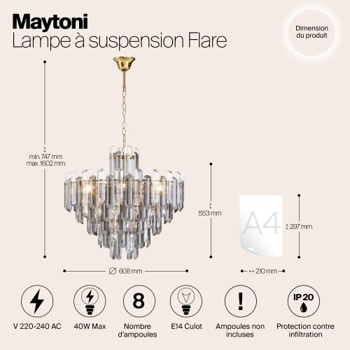 Подвесной светильник Maytoni Flare DIA200PL-08G