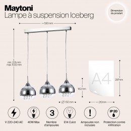 Подвесной светильник Maytoni Iceberg P012-PL-03-N