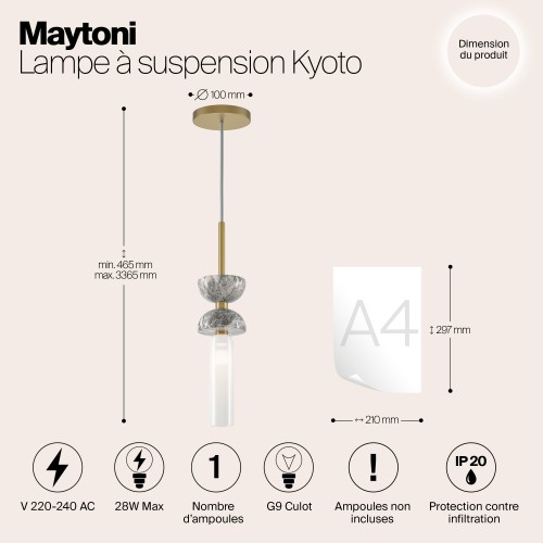 Подвесной светильник Maytoni Kyoto MOD178PL-01GR