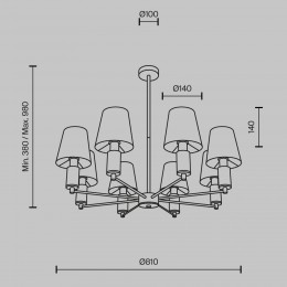 Подвесной светильник Maytoni Lira MOD483PL-08BS