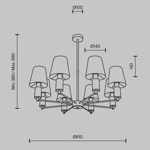 Подвесной светильник Maytoni Lira MOD483PL-08BS
