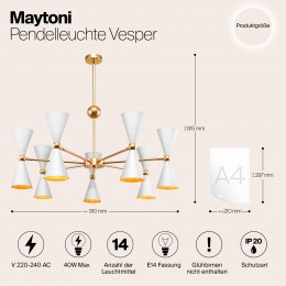 Подвесной светильник Maytoni Vesper MOD108PL-14WG