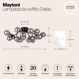 Потолочный светильник Maytoni Dallas MOD545CL-20B