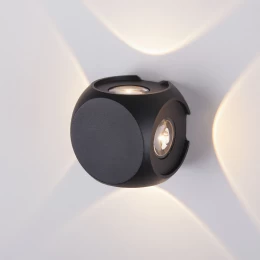 Уличный настенный светодиодный светильник CUBE черный 1504 TECHNO LED черный Elektrostandard